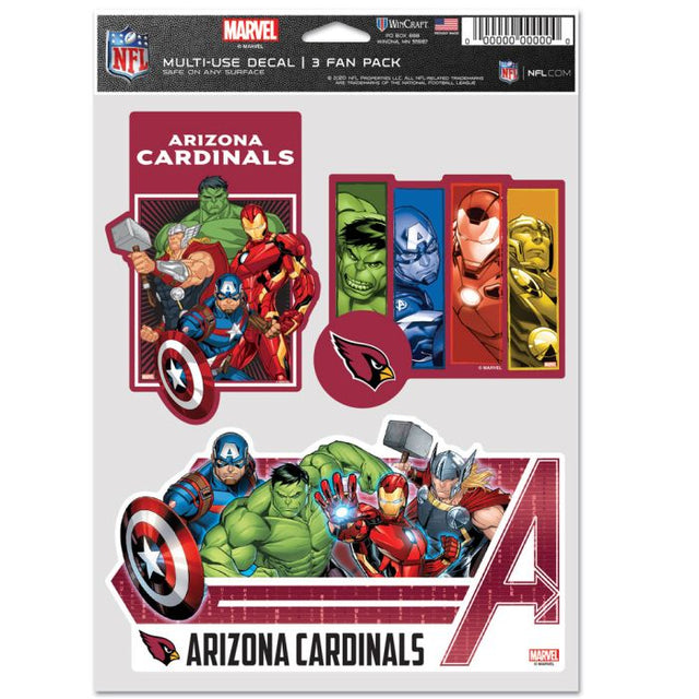 Arizona Cardinals / Marvel (C) Paquete de 3 ventiladores multiusos de Marvel 2021