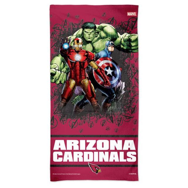 Toalla de playa Marvel Spectra de Arizona Cardinals/Marvel (C) 2021 de 30" x 60"