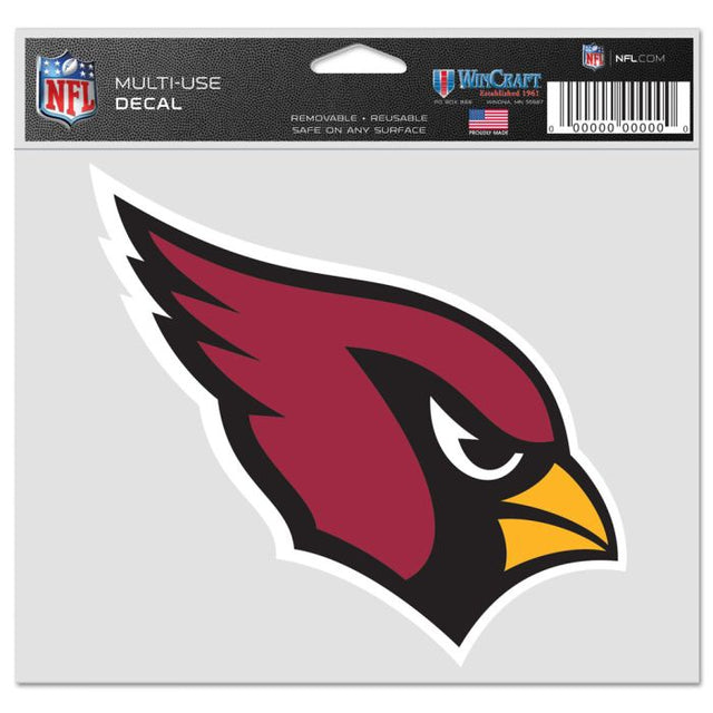 Calcomanía multiusos de los Arizona Cardinals, fondo transparente, 5" x 6"