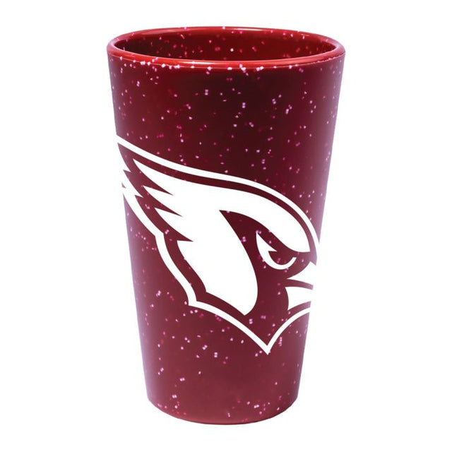 Vaso de pinta de silicona de 16 oz con diseño de los Arizona Cardinals Red Speckle