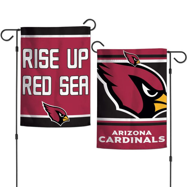 Banderas de jardín con lema de los Arizona Cardinals, de 2 lados, 12,5" x 18"