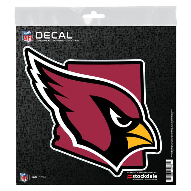 Calcomanía para todas las superficies con forma de estado de los Arizona Cardinals, 6" x 6"