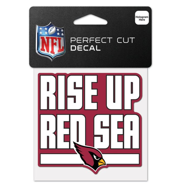 Calcomanía de color de corte perfecto con el eslogan de los Arizona Cardinals de 4" x 4"