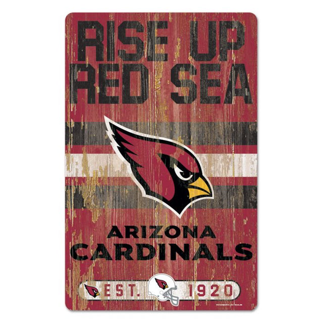 Letrero de madera con el eslogan de los Arizona Cardinals, 11" x 17", 1/4" de grosor