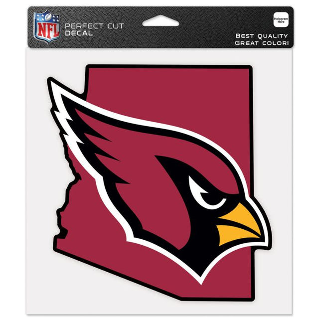 Calcomanía de color con corte perfecto y forma del estado de los Arizona Cardinals, 8" x 8"