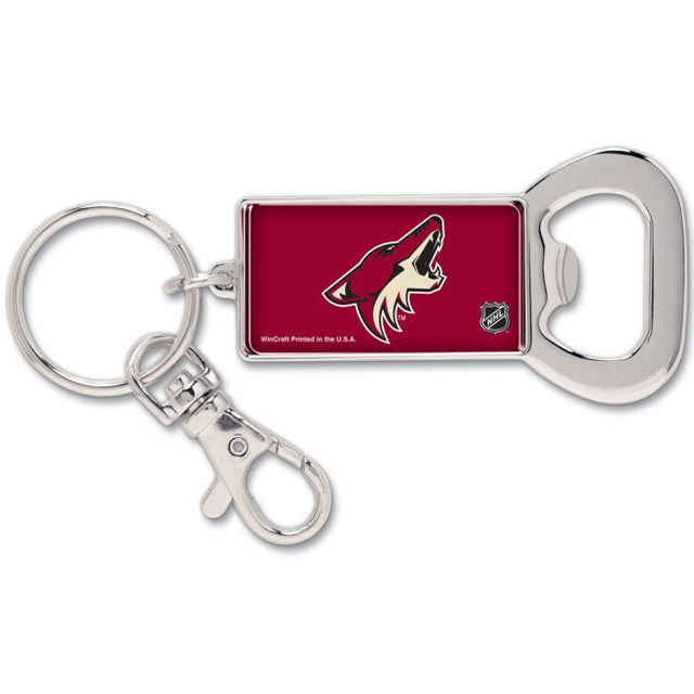 Llavero con abrebotellas rectangular de los Arizona Coyotes