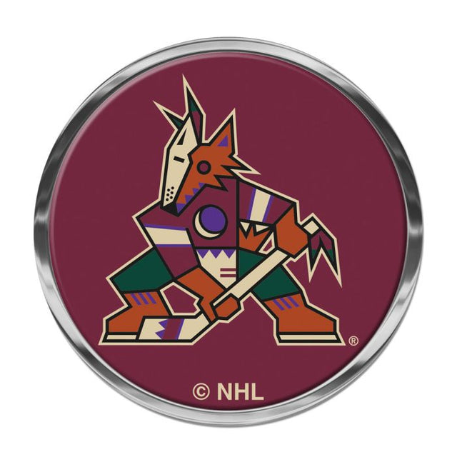 Emblema de metal cromado abovedado de los Arizona Coyotes