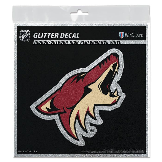 Calcomanía con purpurina de los Arizona Coyotes de 6" x 6"