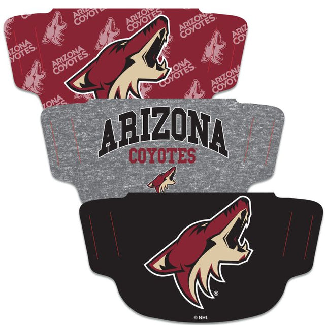 Paquete de 3 mascarillas para fanáticos de los Arizona Coyotes