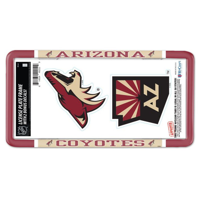 Arizona Coyotes License Plate Thin Frame - Plastic w/Decal