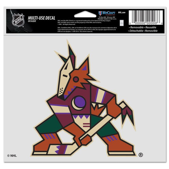 Arizona Coyotes Multi-Use Decal -Clear Bckrgd 5" x 6"