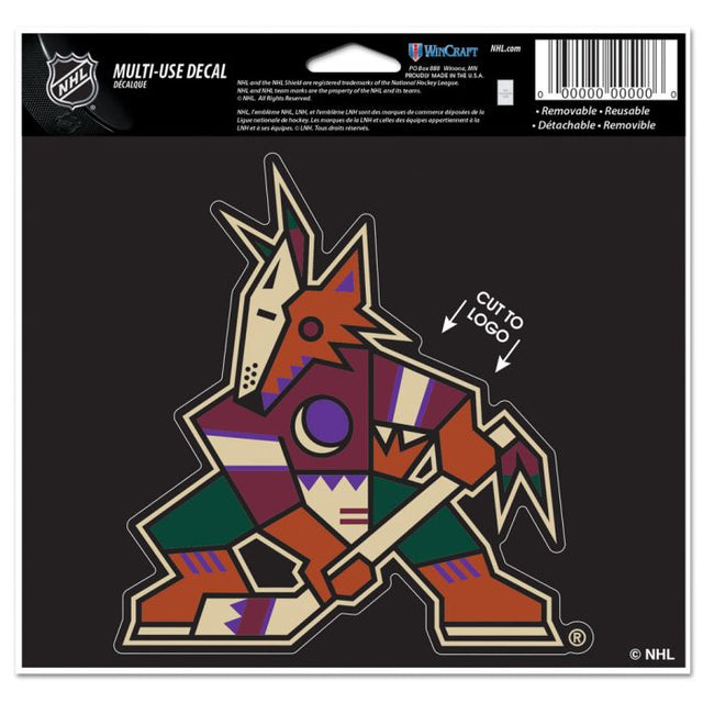 Calcomanía multiusos de los Arizona Coyotes: cortada según el logotipo, 5" x 6"