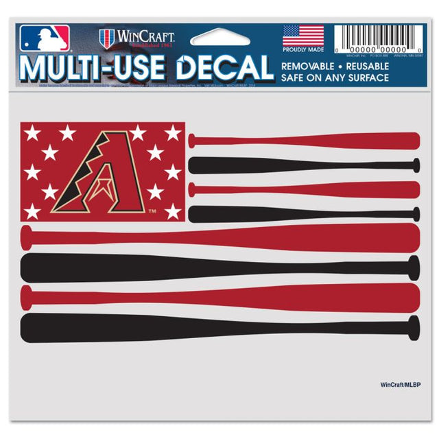 Calcomanía multiusos de los Arizona Diamondbacks BATS, fondo transparente, 5" x 6"