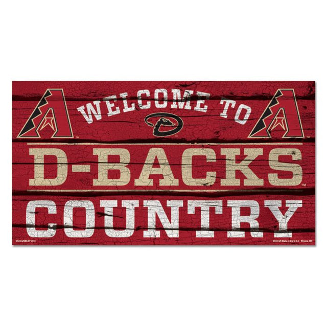 Letrero de madera de Arizona Diamondbacks COUNTRY de 13" x 24" y 1/4" de grosor