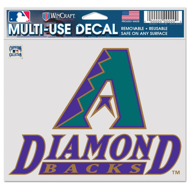 Arizona Diamondbacks / Cooperstown Multi-Use Decal -Clear Bckrgd 5" x 6"