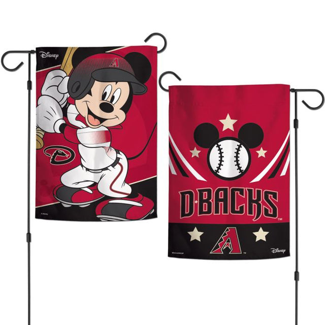 Banderas de jardín de Arizona Diamondbacks / Disney Mickey Mouse de 2 lados, 12,5" x 18"