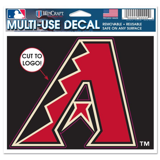 Calcomanía multiusos de los Diamondbacks de Arizona: corte con el logotipo de 5" x 6"