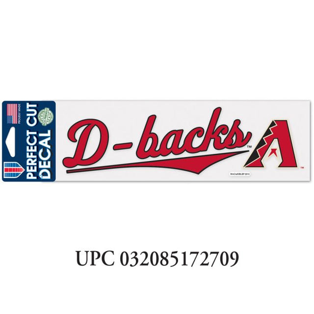 Calcomanías de corte perfecto con diseño de escritura de los Diamondbacks de Arizona, 3" x 10"