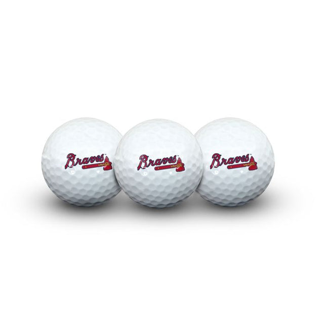 3 pelotas de golf de los Atlanta Braves en estuche tipo concha