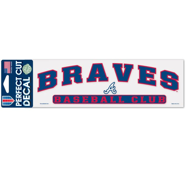 Calcomanías de corte perfecto arqueadas de los Atlanta Braves de 3" x 10"