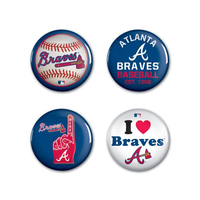 Atlanta Braves Button 4 Pack 1 1/4" Rnd