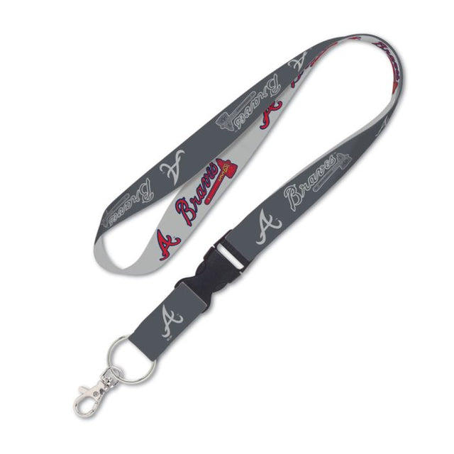 Atlanta Braves Charcoal Lanyard w/detachable buckle 1"