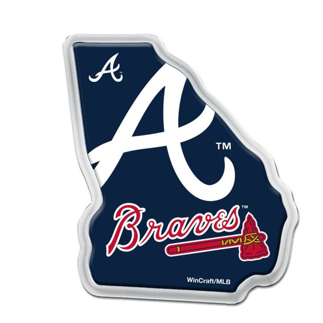 Emblema de metal cromado abovedado de los Atlanta Braves