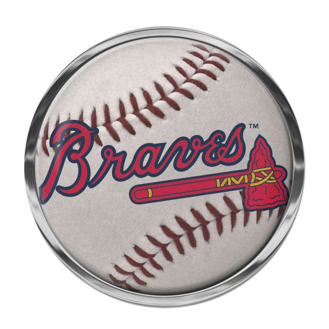 Emblema de metal cromado abovedado de los Atlanta Braves