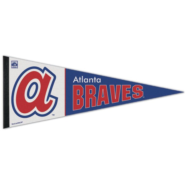 Banderín premium de los Bravos de Atlanta y Cooperstown de 12" x 30"