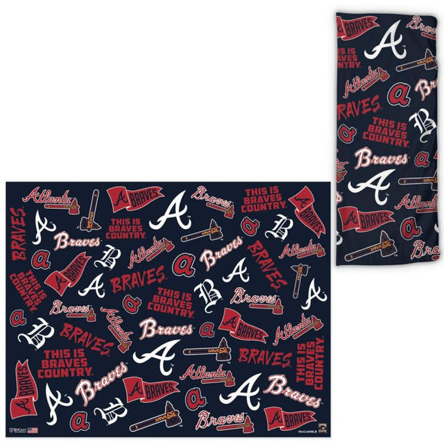 Envolturas para fanáticos con estampado disperso de los Atlanta Braves y Cooperstown