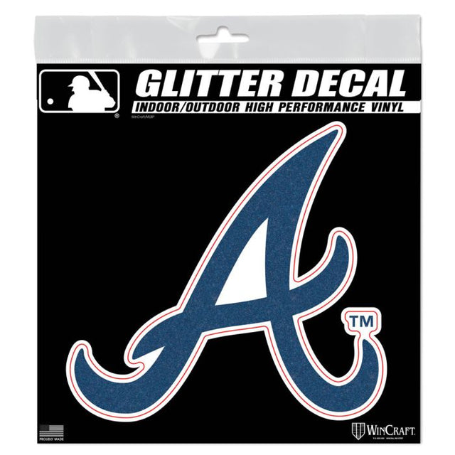 Atlanta Braves Decal Glitter 6" x 6"