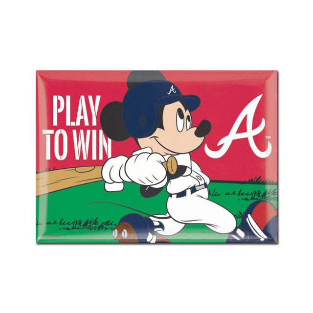 Imán metálico de los Atlanta Braves/Disney de 2,5" x 3,5"