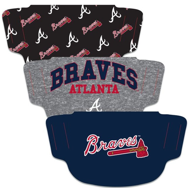 Paquete de 3 mascarillas para fanáticos de los Atlanta Braves