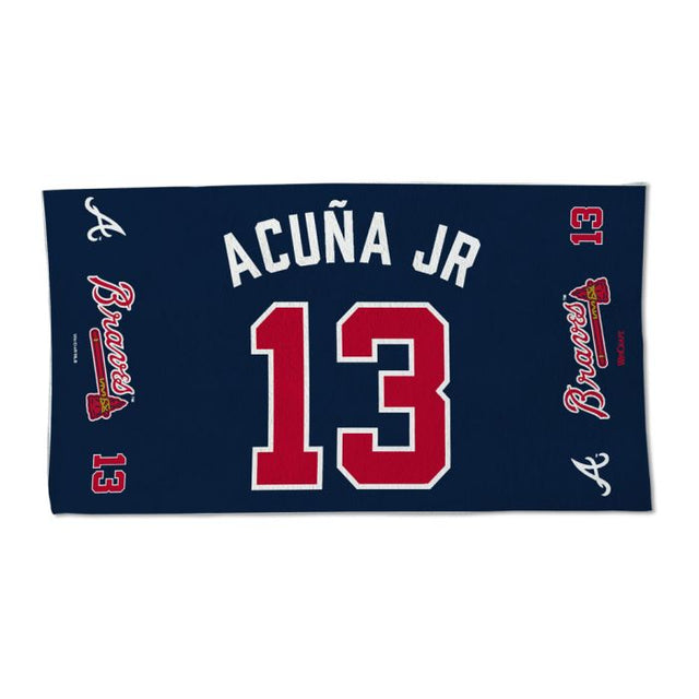 Atlanta Braves Full Color Locker Room Towel One Sided Ronald Acuna Jr.