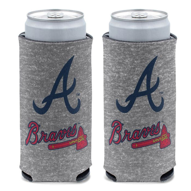 Enfriador de latas delgado de 12 oz color GRIS de los Atlanta Braves