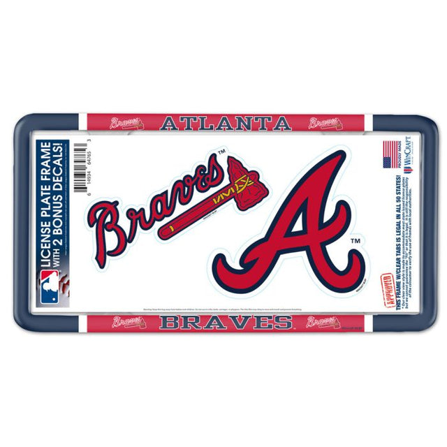 Atlanta Braves License Plate Thin Frame - Plastic w/Decal