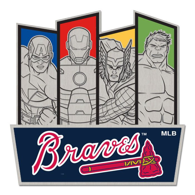 Tarjeta de joyería con pin de colección de MARVEL de Atlanta Braves/Marvel (c) 2021