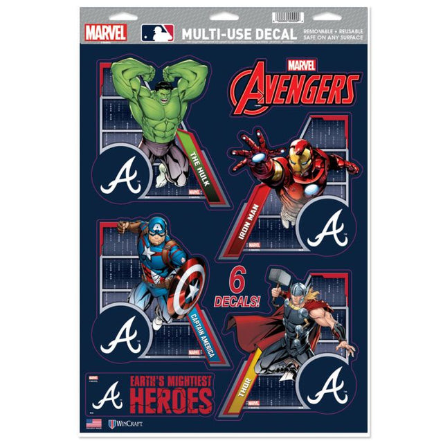 Calcomanía multiusos de los Atlanta Braves/Marvel (c) 2021 de MARVEL, 11" x 17"