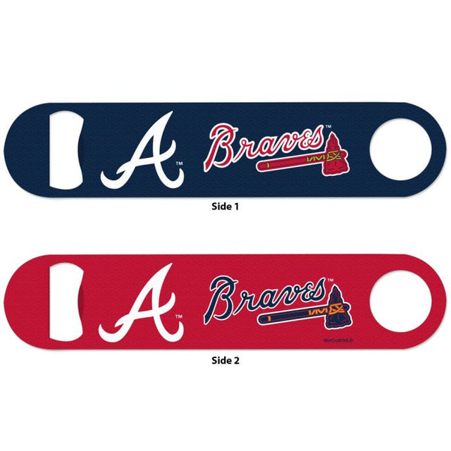 Abridor de botellas de metal de los Atlanta Braves de 2 lados