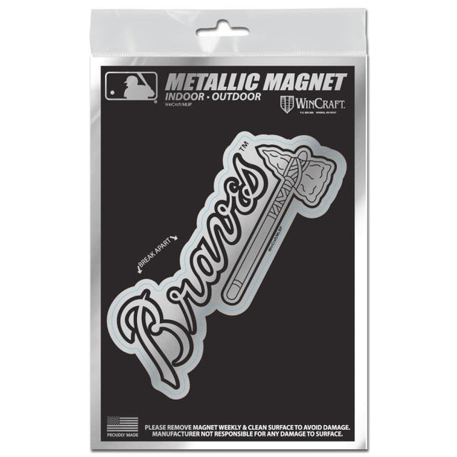 Atlanta Braves Metallic Magnets 3" x 5"