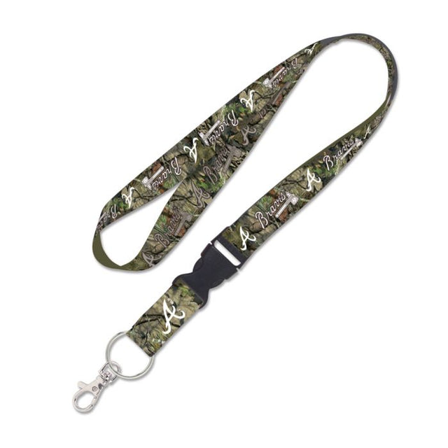 亚特兰大勇士队 / Mossy Oak CAMO 挂绳，带可拆卸扣 1 英寸