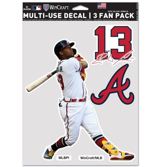 Paquete multiusos para 3 fanáticos de los Atlanta Braves, Ronald Acuña Jr.