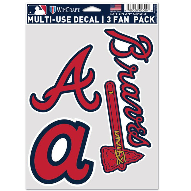 Paquete multiusos para 3 fanáticos de los Atlanta Braves