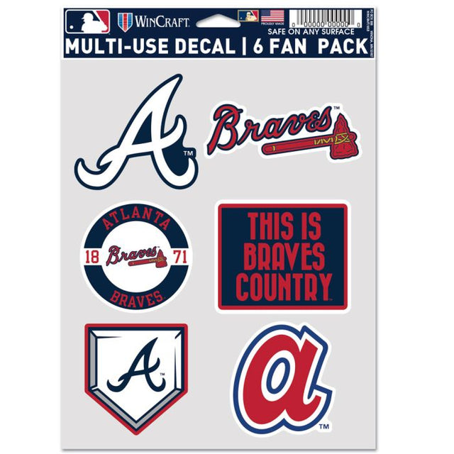 Paquete multiusos para 6 fanáticos de los Atlanta Braves