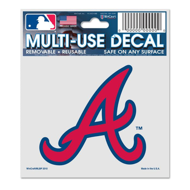 Calcomanía multiusos de los Atlanta Braves de 3" x 4"