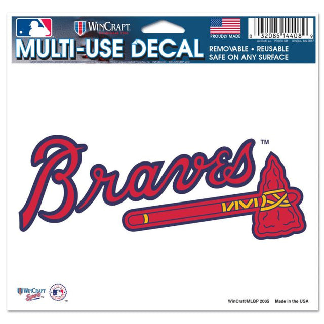 Atlanta Braves Multi-Use Decal -Clear Bckrgd 5" x 6"