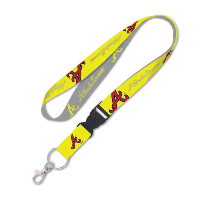 Atlanta Braves NEON Lanyard w/detachable buckle 1"