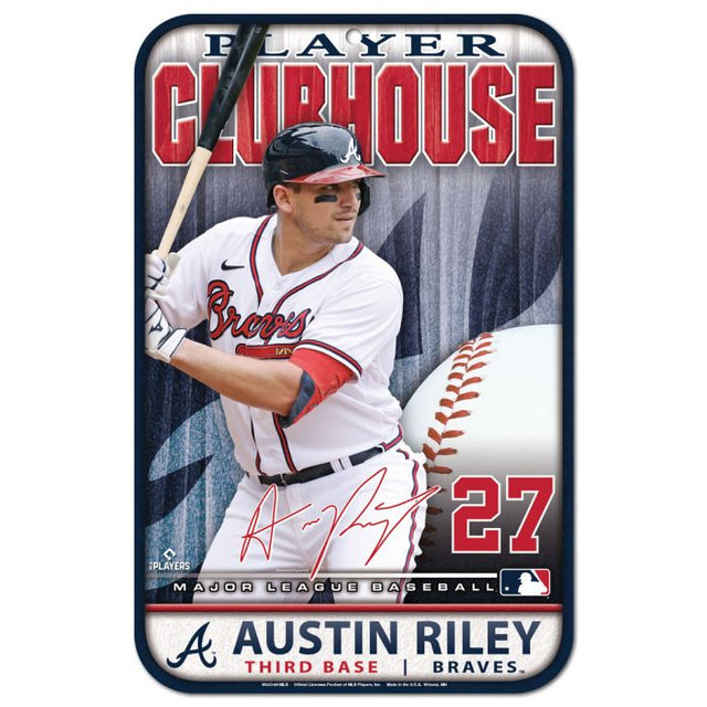 Atlanta Braves Plastic Sign 11" x 17" Austin Riley