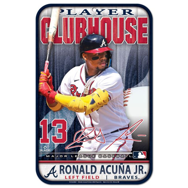 亚特兰大勇士队塑料标牌 11 英寸 x 17 英寸 Ronald Acuna Jr.