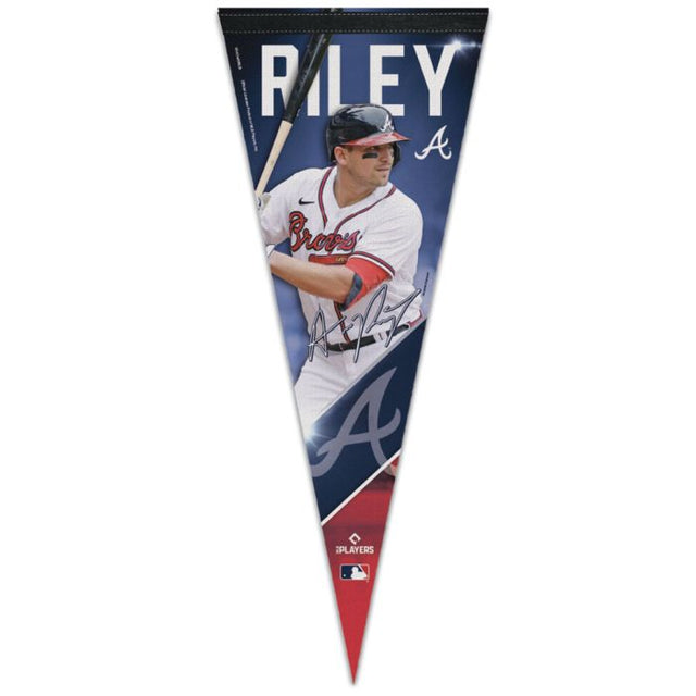 Banderín premium de los Bravos de Atlanta de 12" x 30" de Austin Riley